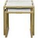 Marble White Marble and Satin Brass Side Table