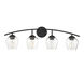 Transitional 4 Light 32.75 inch Matte Black Bathroom Vanity Light Wall Light