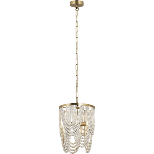 Medley 4 Light 15 inch White with Brass Pendant Ceiling Light