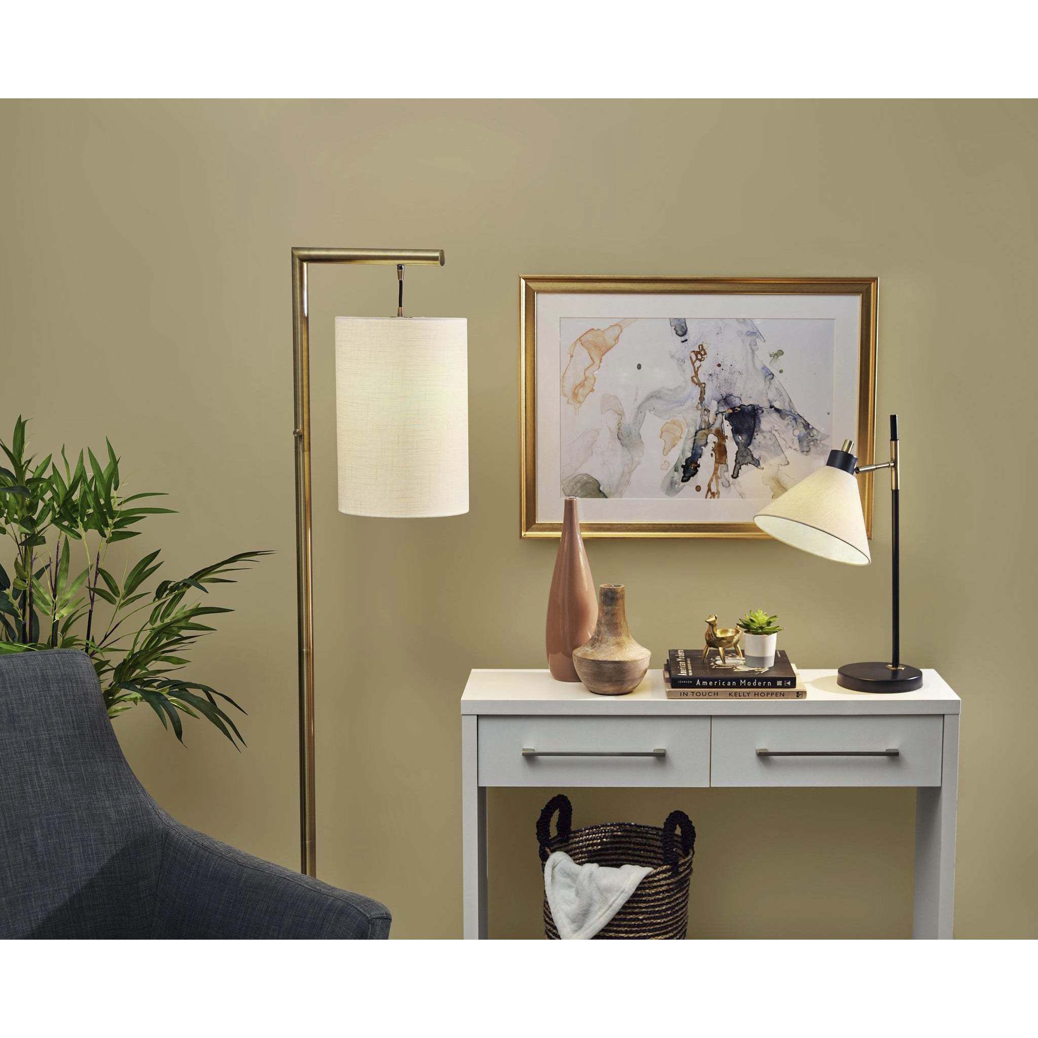 Matthew 22.5 inch 60 watt Black / Antique Brass Accent Table Lamp Portable Light