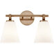 Fusion Collection - Bolzano Family 2 Light 16 inch Brushed Brass and Opal Bath Bar Wall Light, EVOLV