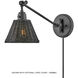 Arti 1 Light 7.75 inch Black Indoor Wall Sconce Wall Light in Black / Black Rattan