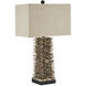 Villamare 30 inch 150 watt Natural and Satin Black Table Lamp Portable Light