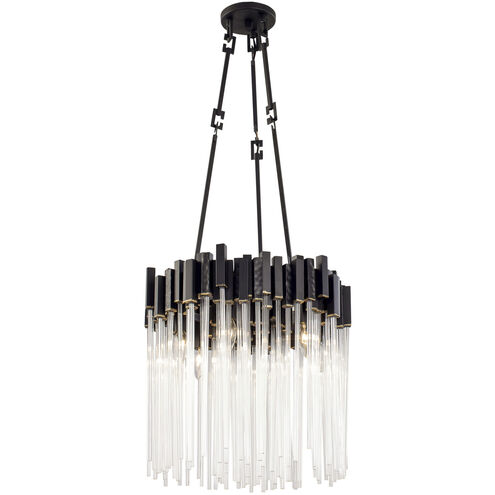 Matrix 6 Light 18.5 inch Matte Black and French Gold Pendant Ceiling Light