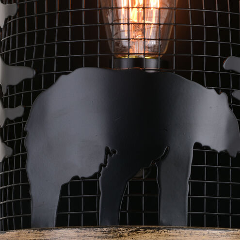 Kodiak LED 8 inch Black and Burnished Teak Wall Light