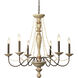 Maybel 6 Light 34 inch White Finish Chandelier Ceiling Light