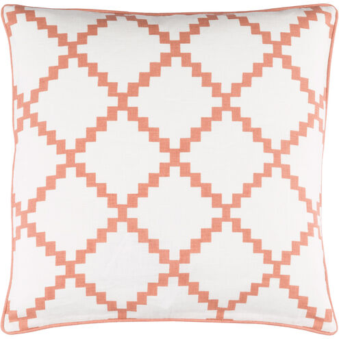 Parsons 20 inch White, Burnt Orange Pillow Kit