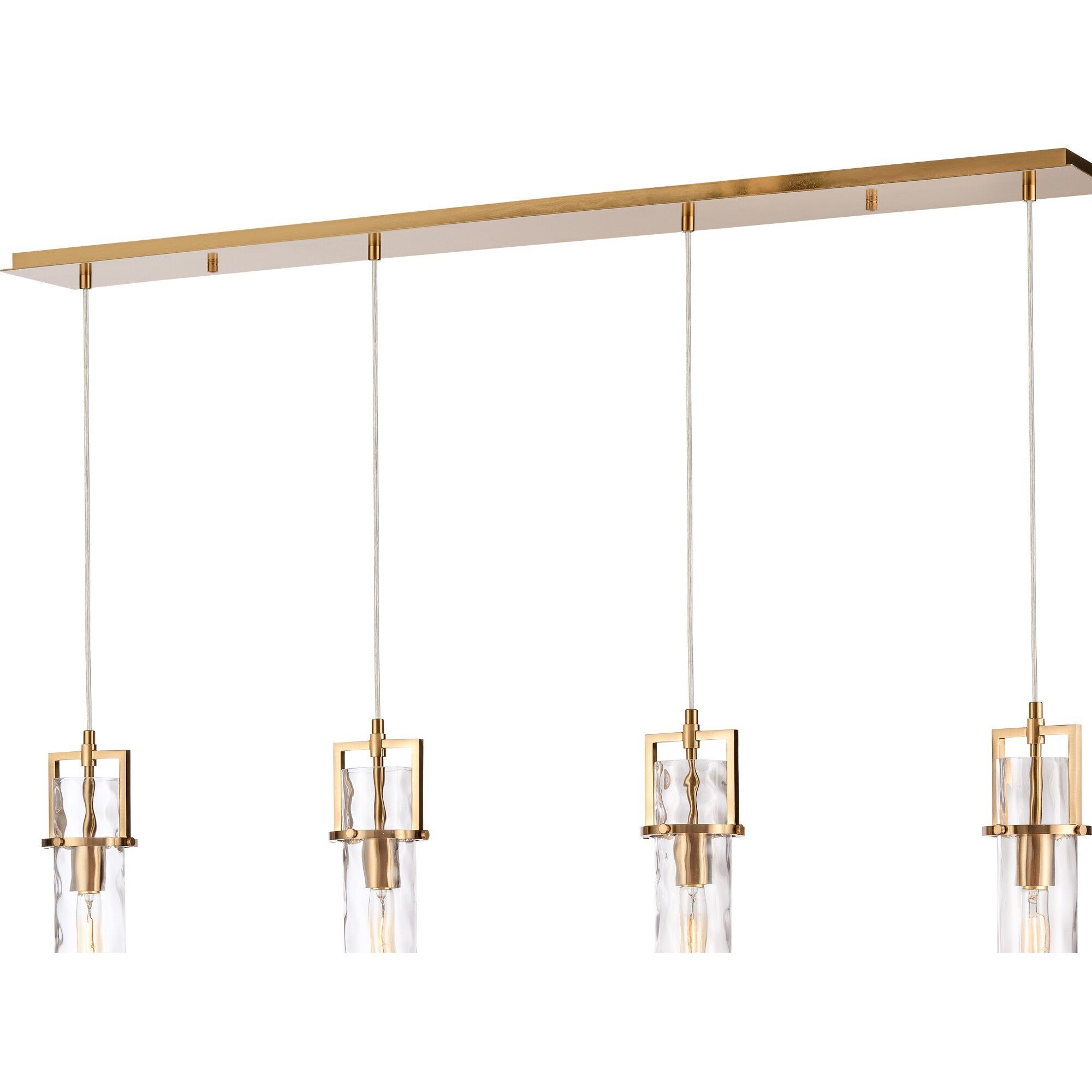 Jayden 4 Light 50 inch Lacquered Gold Linear Chandelier Ceiling Light