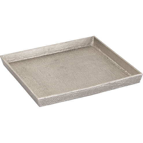 Square Linen Antique Nickel Tray, Set of 2