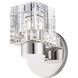 Rotterdam 1 Light 7 inch Polished Nickel Crystal Single Sconce Wall Light