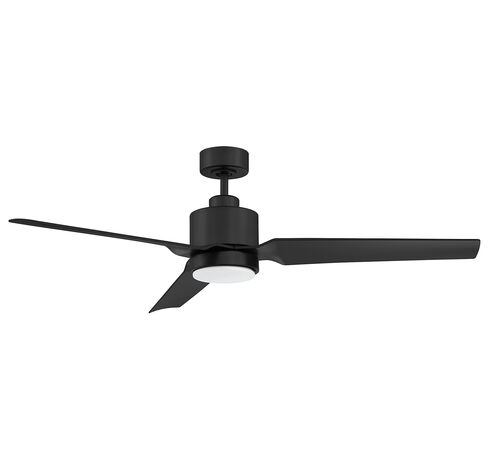 Modern 52 inch Matte Black with Black Blades Ceiling Fan