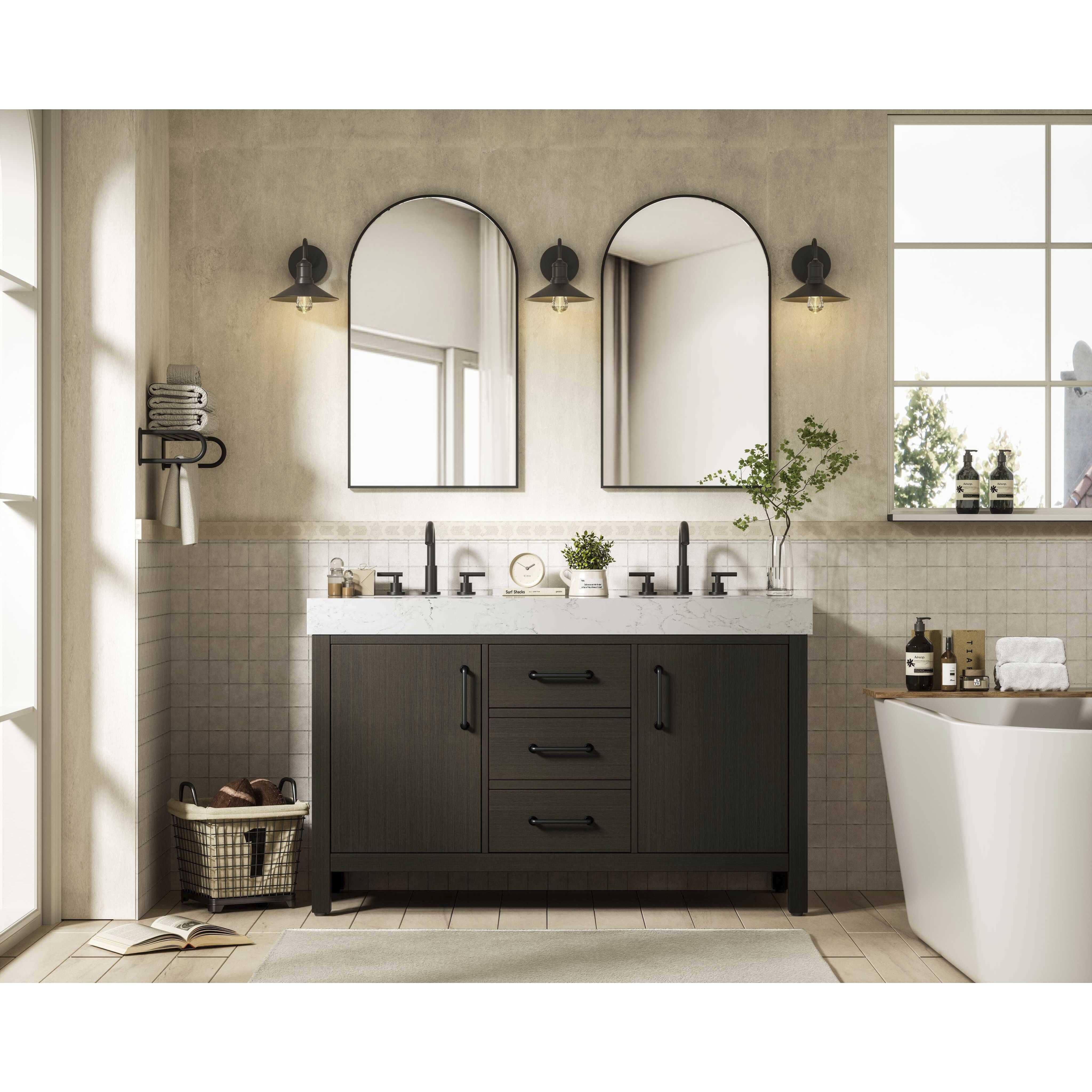 Nathan 54 X 34 inch Mocha Brown Bathroom Vanity Cabinet