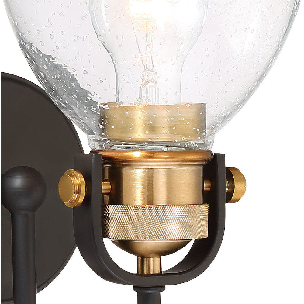 Monico 1 Light 7 inch Painted Bronze/Natural Brush Bath Light Wall Light