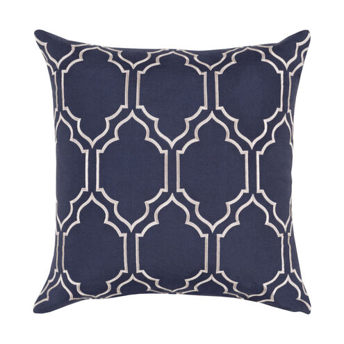 Skyline 18 X 18 inch Navy and Ivory Throw Pillow