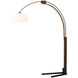 Morelli 85 inch 9 watt Weathered Brass and Walnut with Black Arc Floor Lamp Portable Light