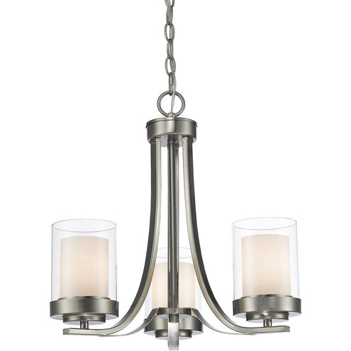 Willow 3 Light 16 inch Brushed Nickel Chandelier Ceiling Light