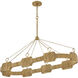Raffi LED 52 inch Burnished Gold Chandelier Ceiling Light, Linear & Oval