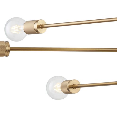 Module 6 Light 34 inch Burnished Brass Chandelier Ceiling Light