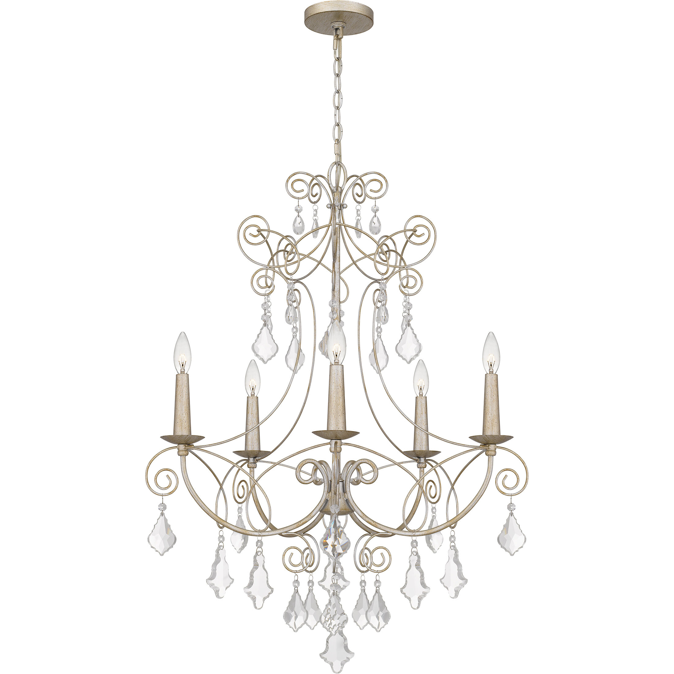 Merida 5 Light 28 inch Vintage Gold Chandelier Ceiling Light