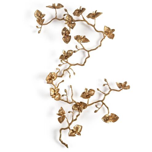 Orchid II Brass Wall Sculpture