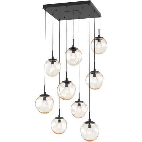 Aster LED LED Matte Black Chandelier Ceiling Light, Square Multi-Port