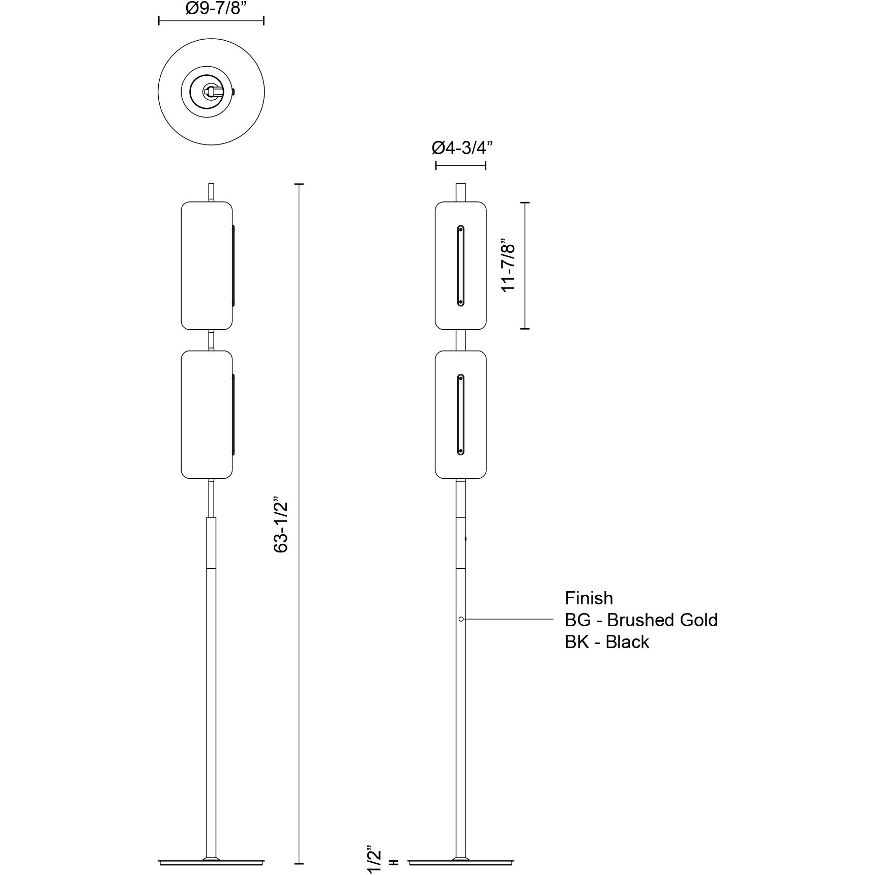 Hilo 63.5 inch 17 watt Black Floor Lamp Portable Light