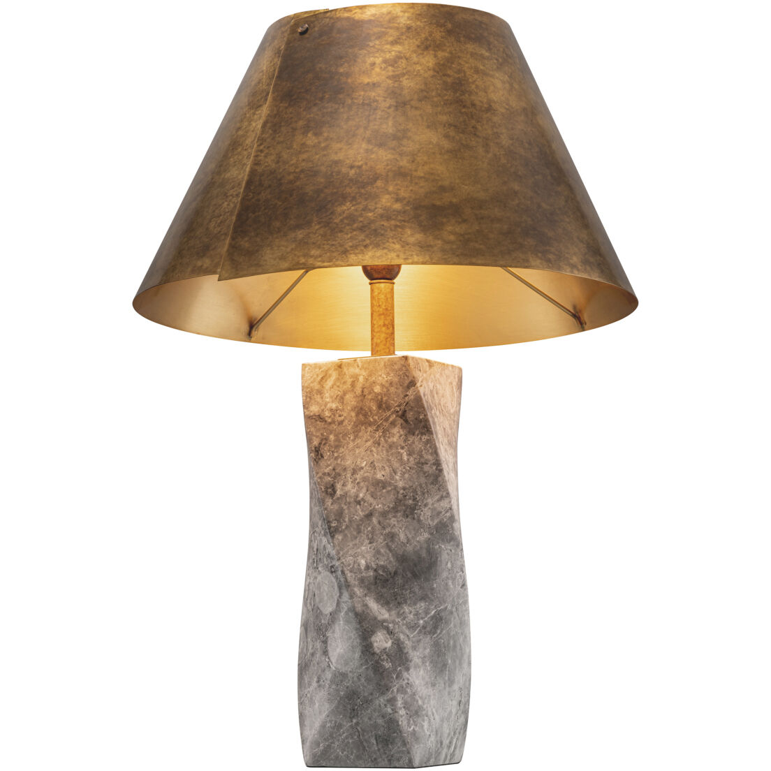 Camelia 30.71 inch 40 watt Antique Brass with Grey Marble Table Lamp Portable Light