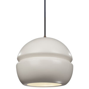 Radiance Collection 1 Light 8 inch Dark Bronze and Matte White and Black Pendant Ceiling Light