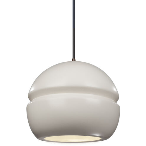 Radiance Collection 1 Light 8 inch Dark Bronze and Matte White and Black Pendant Ceiling Light