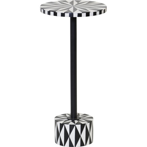 Parasol 21 X 10 inch Black Stained and White and Black Accent Table