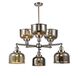 Franklin Restoration Large Bell 6 Light 32 inch Polished Nickel Chandelier Ceiling Light in Incandescent, Silver Plated Mercury Glass, Franklin Restoration