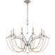 Priscilla 10 Light Antique Silver Chandelier Ceiling Light in Bronze Pearl, Adjustable Height