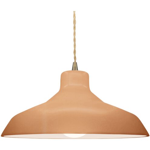 Radiance LED 15.5 inch Adobe and Antique Brass Pendant Ceiling Light