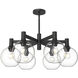 Alora Mood Castilla 6 Light 29.5 inch Matte Black Chandelier Ceiling Light in Clear
