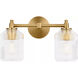 C&M by Chapman & Myers Barstow 2 Light 15 inch Burnished Brass Bath Vanity Wall Light