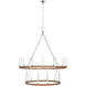 Chapman & Myers Darlana Wrapped LED 52.25 inch Polished Nickel and Natural Rattan Two Tier Chandelier Ceiling Light, Extra Large