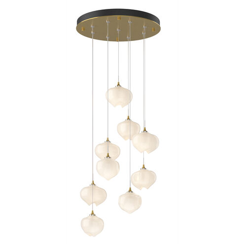 Ume 9 Light 20.5 inch Modern Brass Pendant Ceiling Light in Frosted, Round