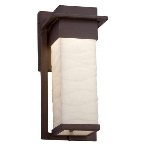 Porcelina 12 inch Brushed Nickel Outdoor Wall Sconce