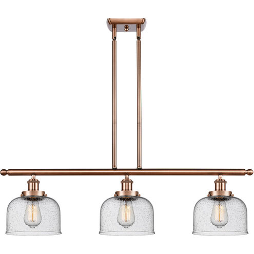 Ballston Large Bell LED 36 inch Antique Copper Island Light Ceiling Light in Seedy Glass