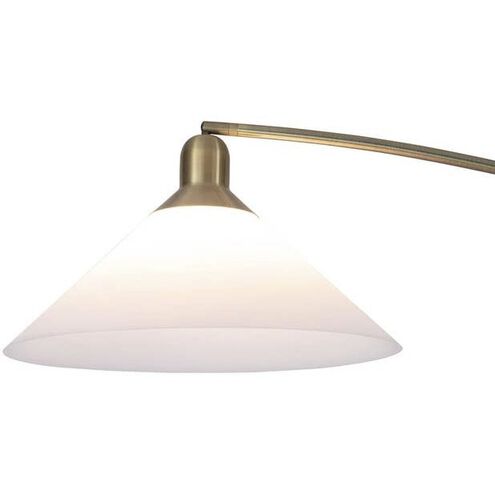 Melmar 80 inch 100.00 watt Walnut and Weathered Brass with Black Arc Floor Lamp Portable Light
