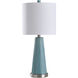 Signature 24.5 inch 100 watt Teal and Brushed Steel Table Lamp Portable Light