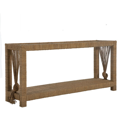 Hutch 70 X 18 inch Natural Seagrass / Tempered Glass Console Table