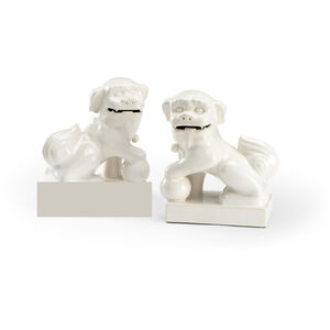 Chelsea House Crackled Antique White Glaze Figurines, Pair