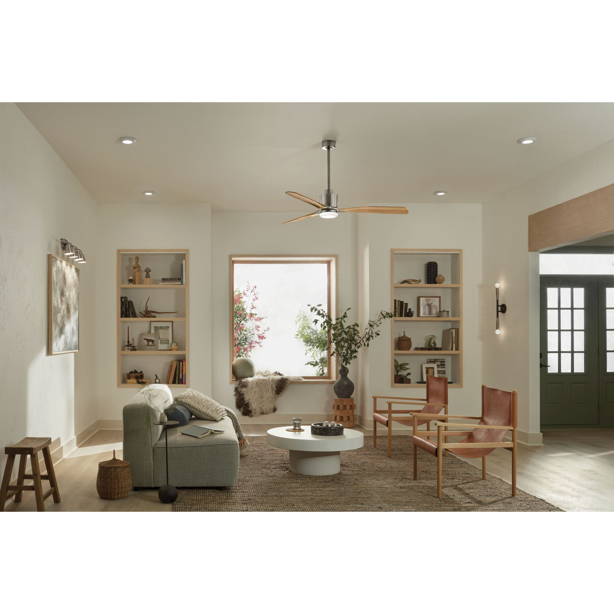 Sylvia 4 Light 120 Brushed Natural Brass Rail Light Ceiling Light