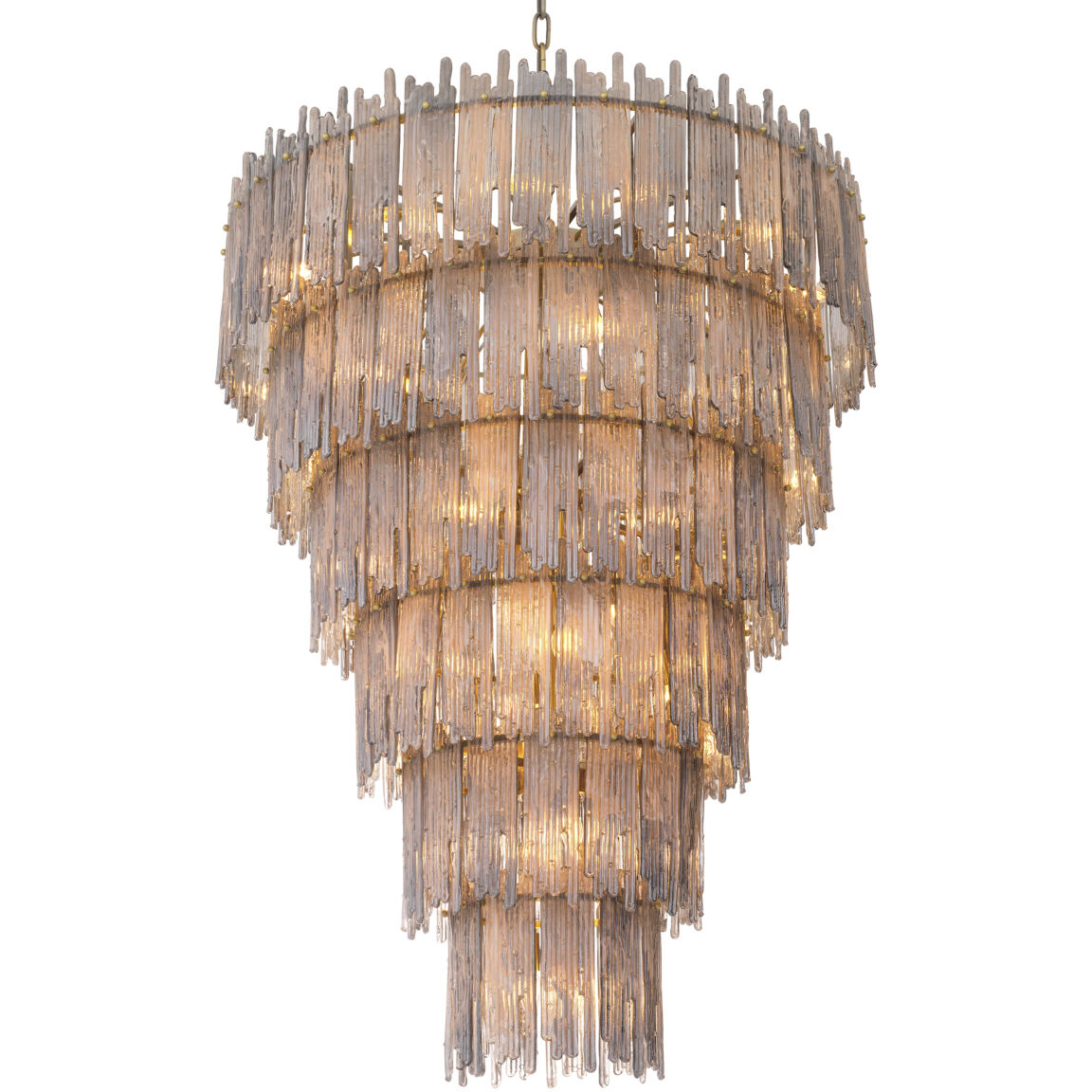 Saint Roch 35 Light 45.67 inch Light Brushed Brass Chandelier Ceiling Light, XXL