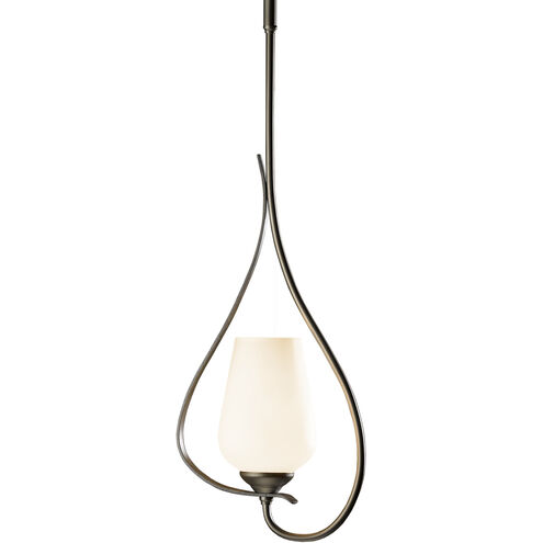Flora 1 Light 7.6 inch Oil Rubbed Bronze Mini Pendant Ceiling Light in Opal, Up Light