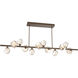 Gem LED 72 inch Flat Bronze Chandelier Ceiling Light in 3000K LED, Amber, Twisted Branch