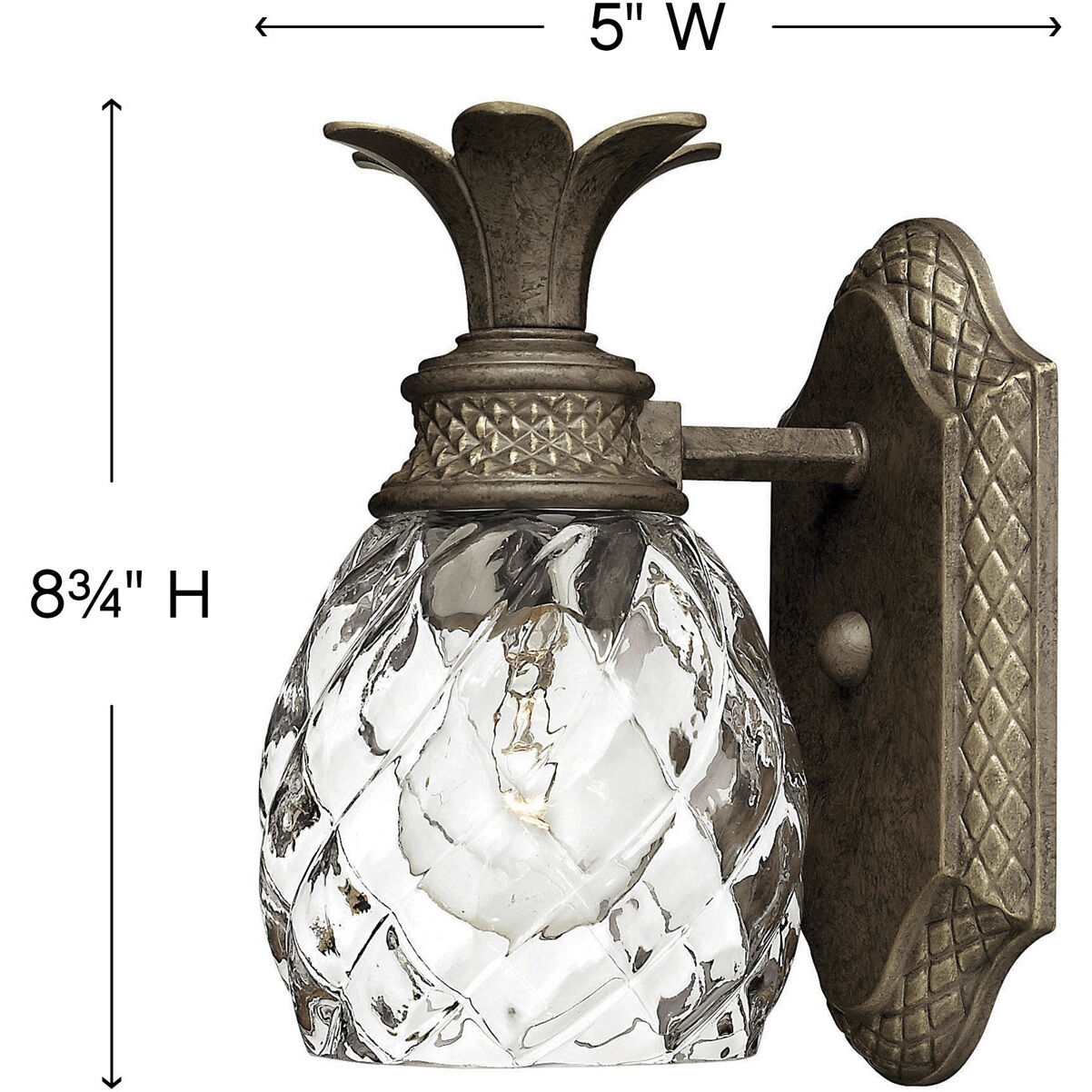 Plantation 1 Light 6.5 inch Pearl Bronze Vanity Light Wall Light