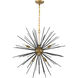 Timber 8 Light 30 inch Brass and Black Pendant Ceiling Light
