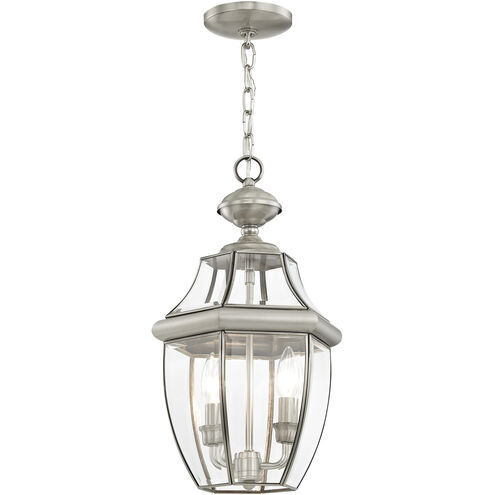 Monterey 2 Light 11 inch Brushed Nickel Outdoor Pendant Lantern